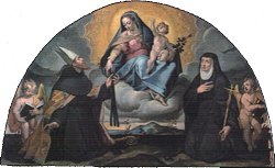 >>"Madonna della Cintura tra i santi Agostino e Monica" di un seguace di Bartolomeo Passerotti [5]